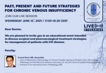 فراخوان شرکت در وبینار Past, present and future strategies for chronic venous insufficiency