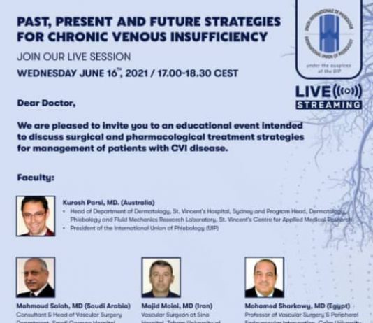 فراخوان شرکت در وبینار Past, present and future strategies for chronic venous insufficiency